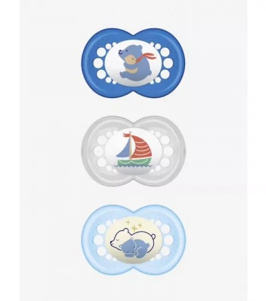 MAM Sucette 18m+ Original Lot de 3 Coloris Garçon